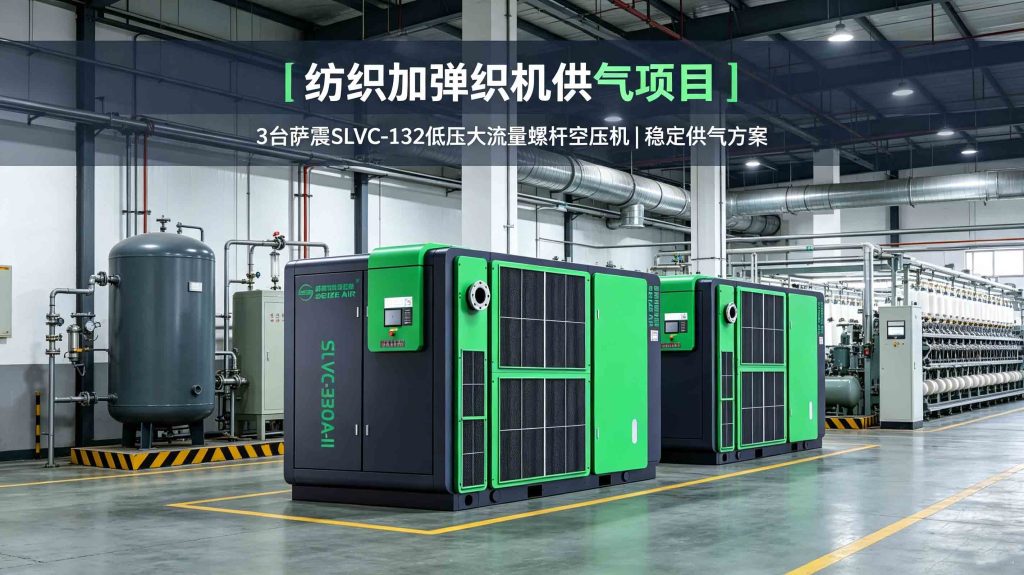 浙江某纺织印染企业：萨震低压大流量空压机破解加弹织机用气痛点